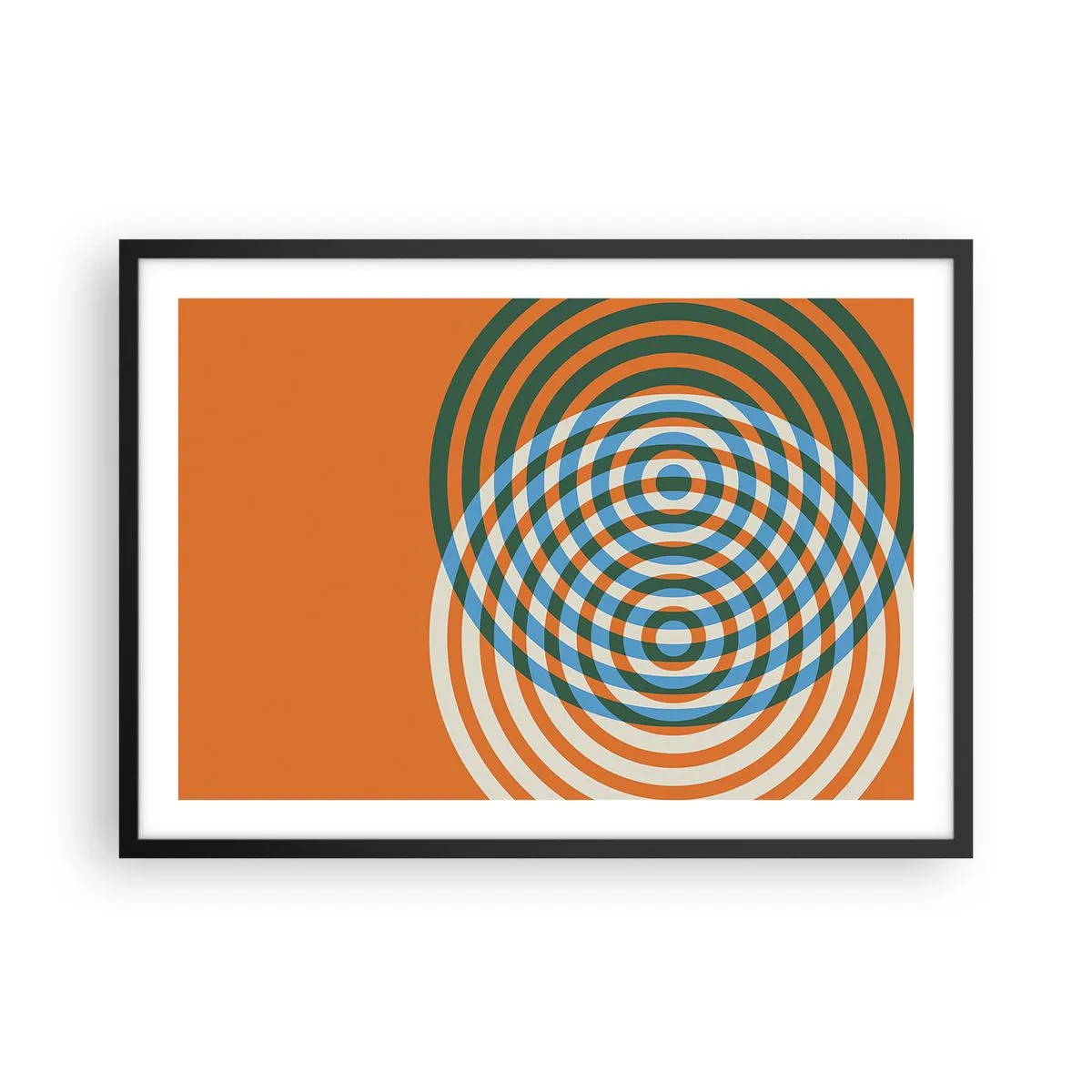 Poster in black frame - Abstract Variation on a Circle - 70x50 cm
