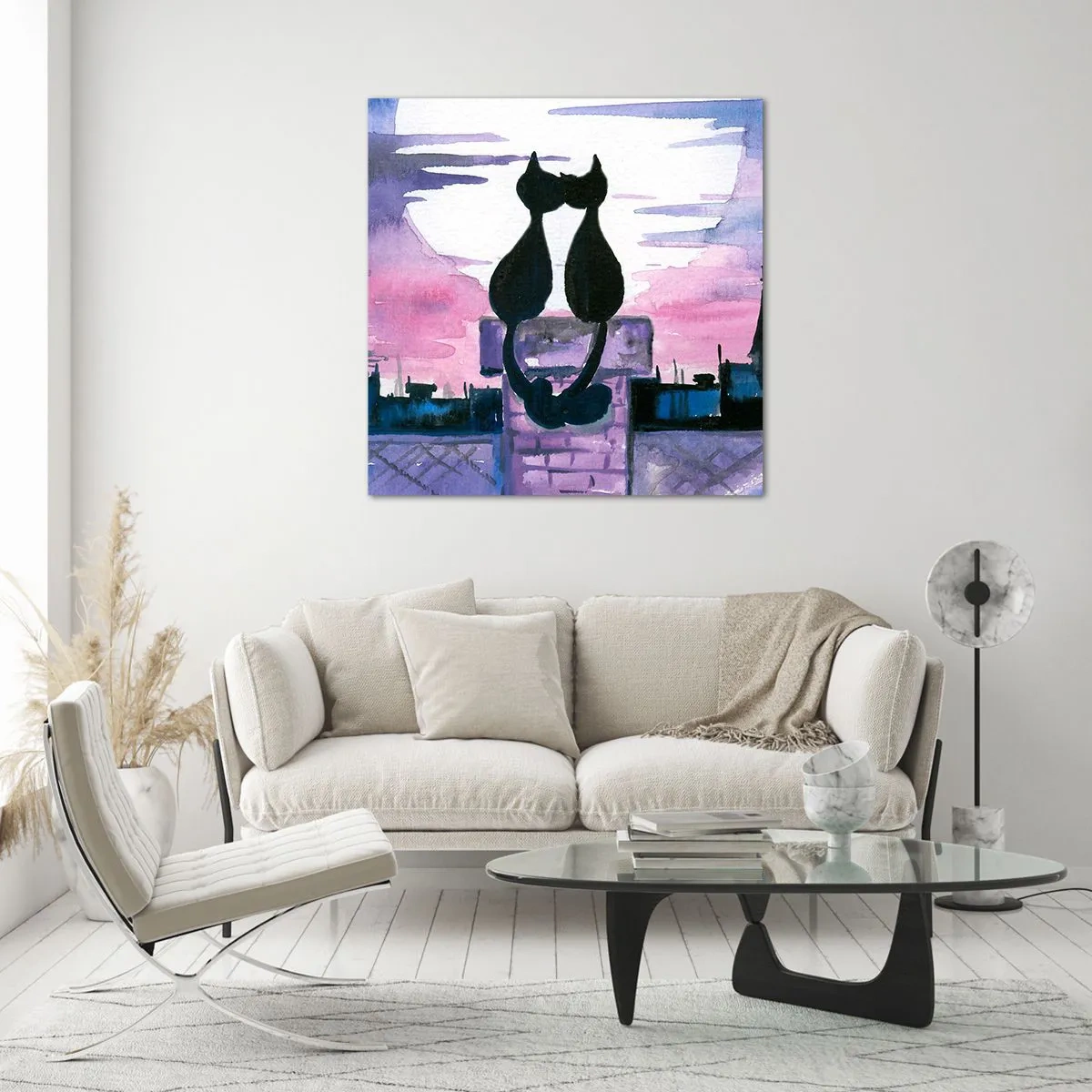 Glass picture - Rendezvous under the Moon - 70x70 cm