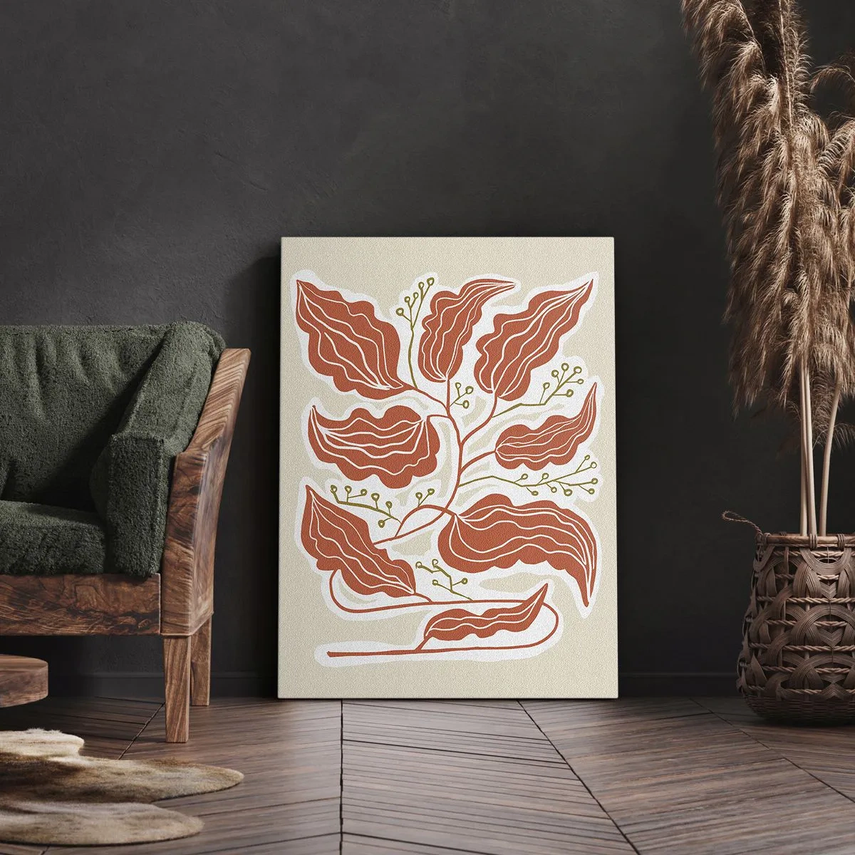 Canvas picture - Folk and Coral - 80x120 cm