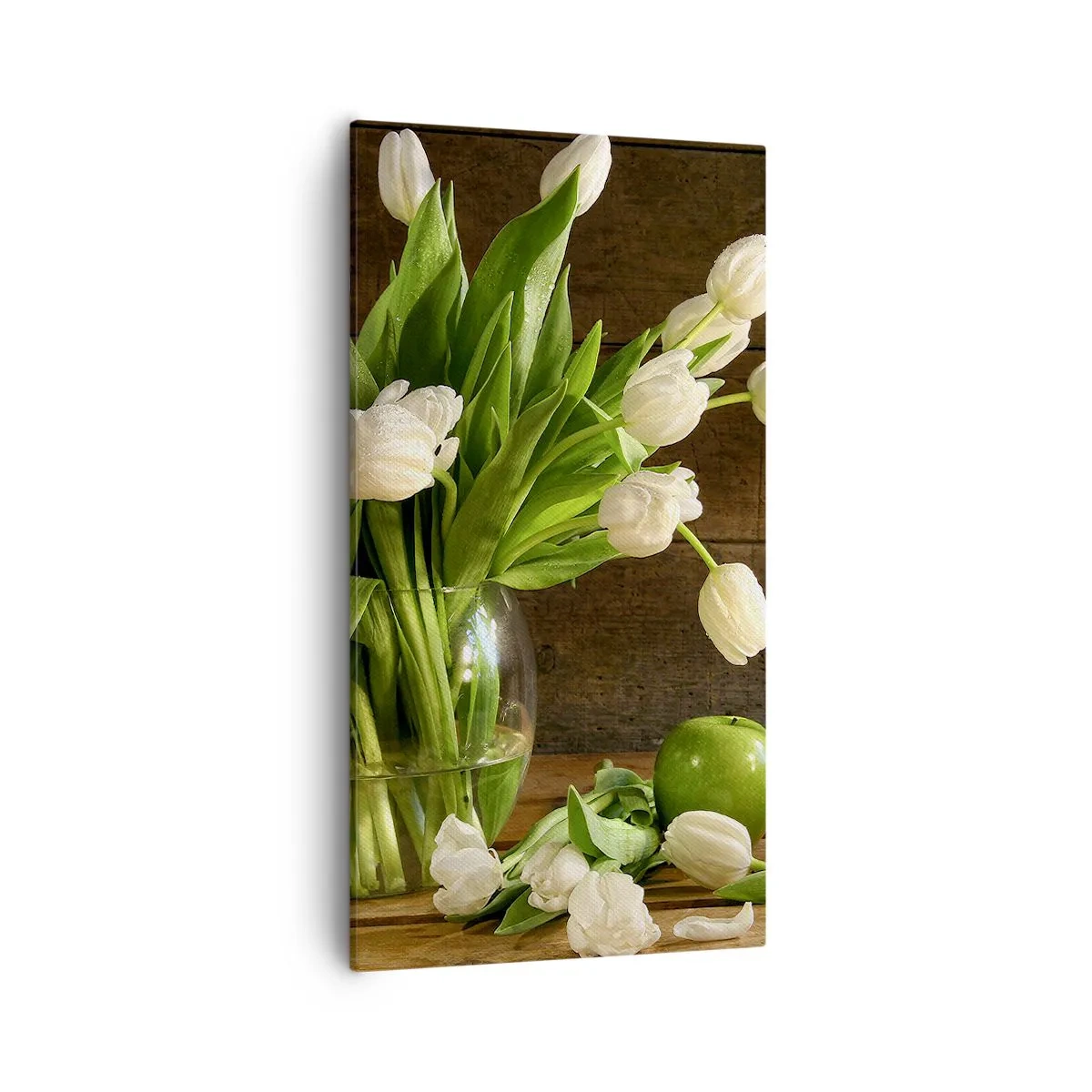 Canvas picture - Juicy and Fresh in Green and White - 55x100 cm