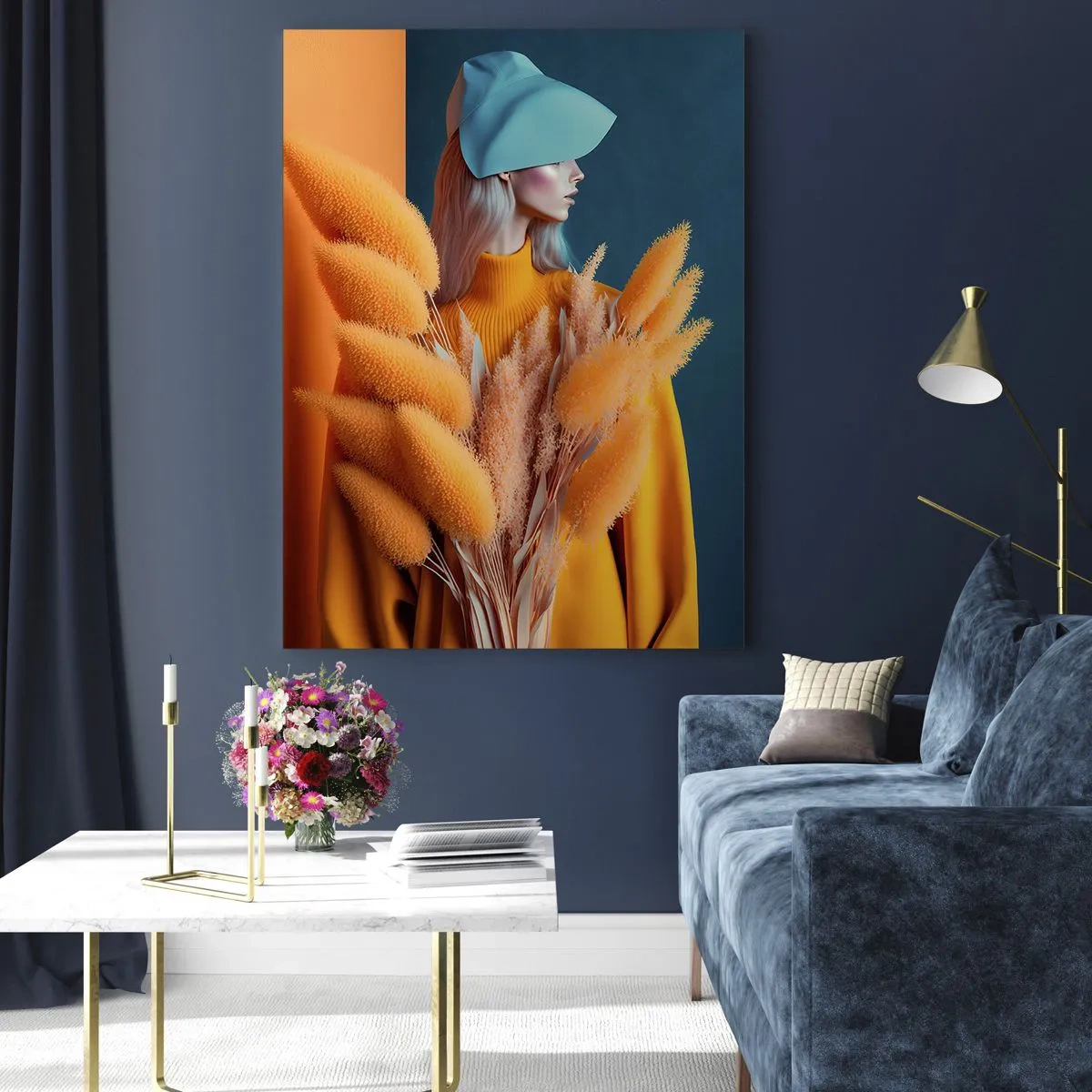 Glass picture - Fluffy Portrait - 50x70 cm