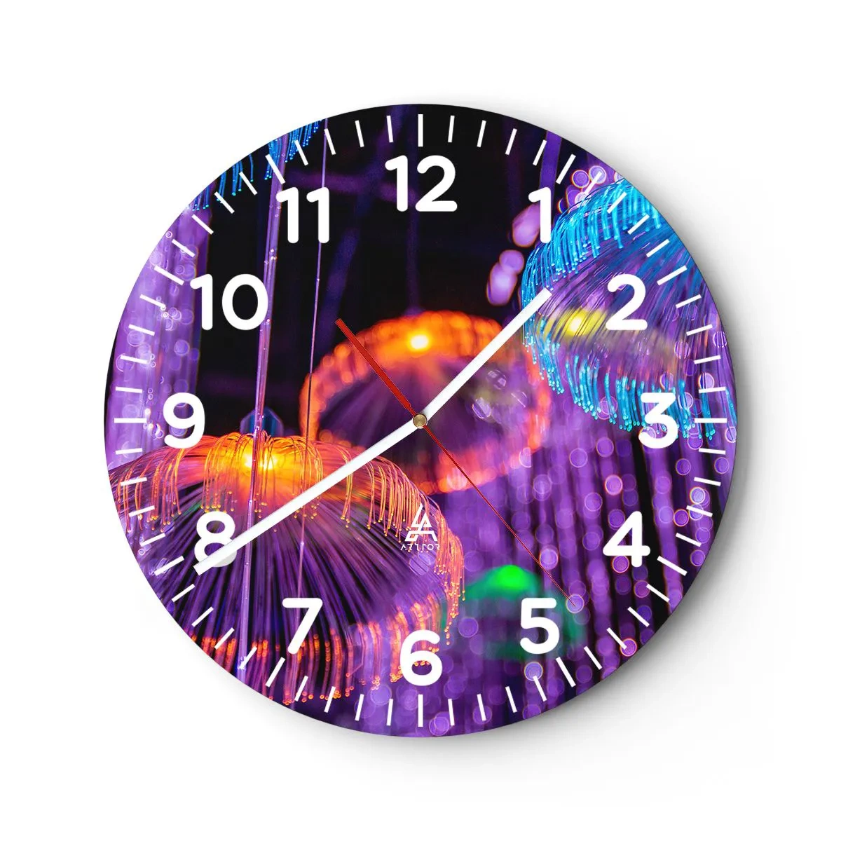 Wall clock - Clock on glass - Light Fountain - 30x30 cm