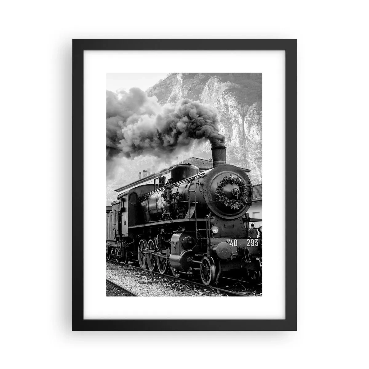 Poster in black frame - Standing at the Station... - 30x40 cm