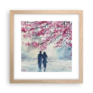 Poster in light oak frame - Romantic Walk - 30x30 cm