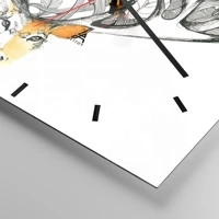 Clock face with lines