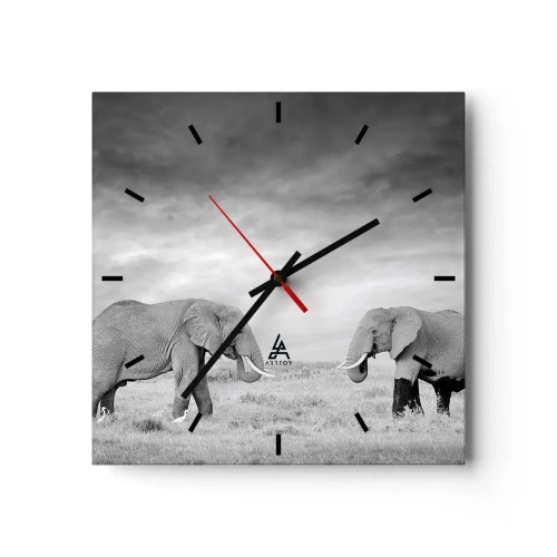 Wall clock - Clock on glass - Grey Is Beautiful - 30x30 cm