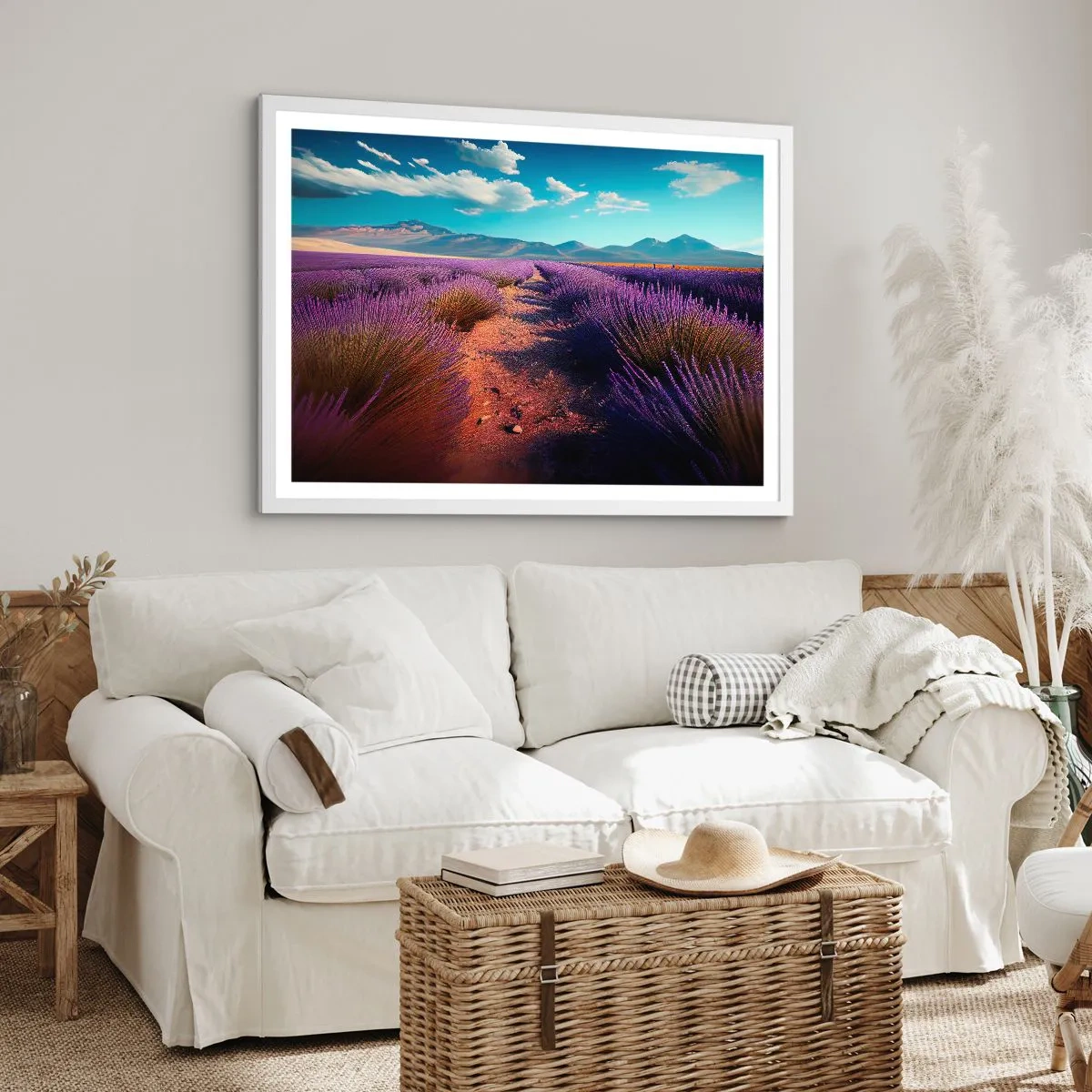 Poster in white frmae - Fragrant Fields - 100x70 cm