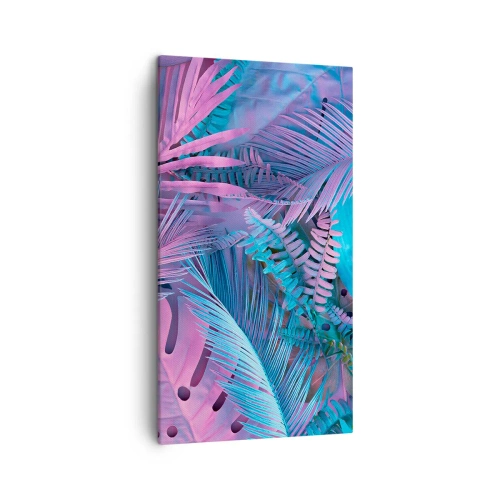 Canvas picture - Tropics in Pink and Blue - 45x80 cm