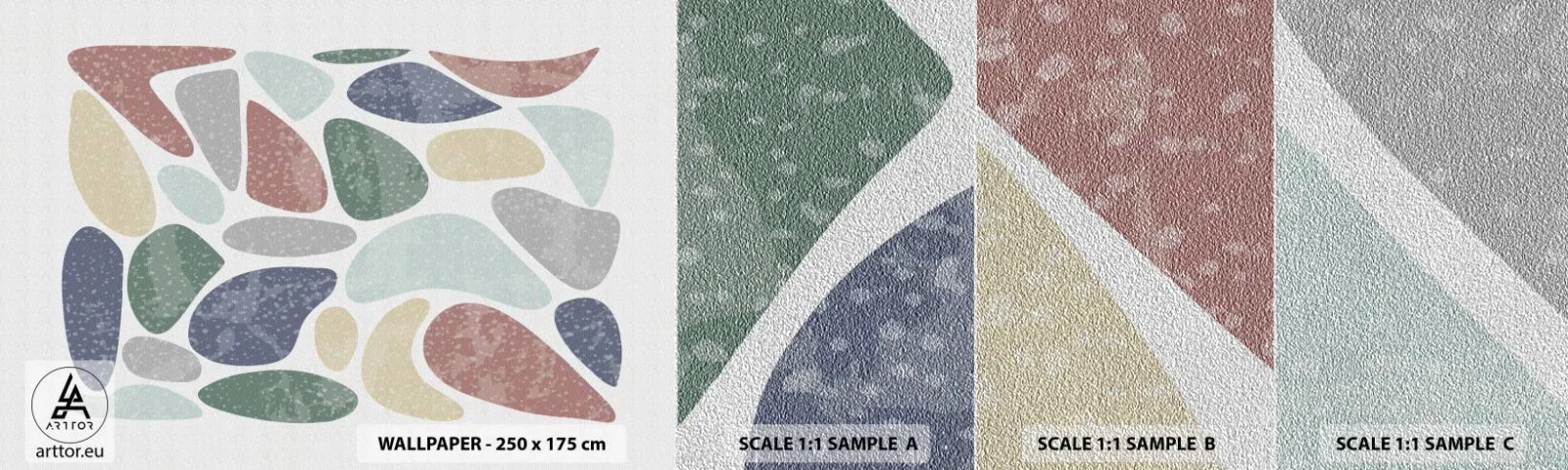 Photo Wallpaper Sample Premium Sand - Mosaic of Powdered Colours - Minimalism, Pastel, Boho - 100x30 cm