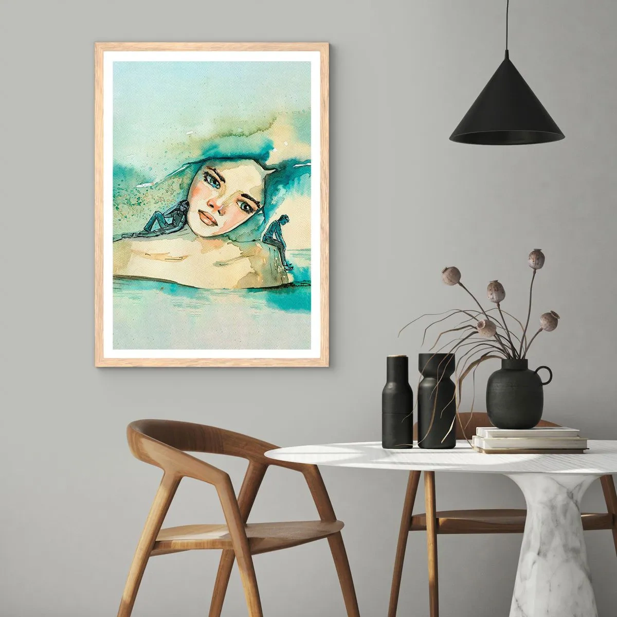 Poster in light oak frame - Am I Blue? - 30x40 cm