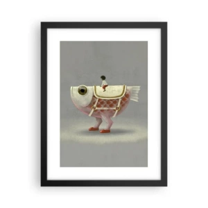 Poster in black frame - Fish Jockey - 30x40 cm