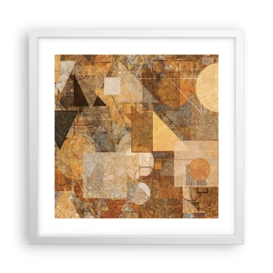 Poster in white frmae - Cubist Study in Brown - 40x40 cm
