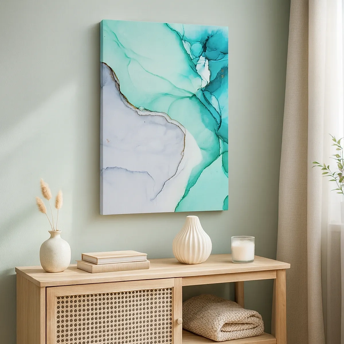 Canvas picture - Study in Turquoise - 50x70 cm