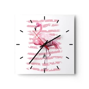 Wall clock - Clock on glass - With Dignity but in Pink - 30x30 cm