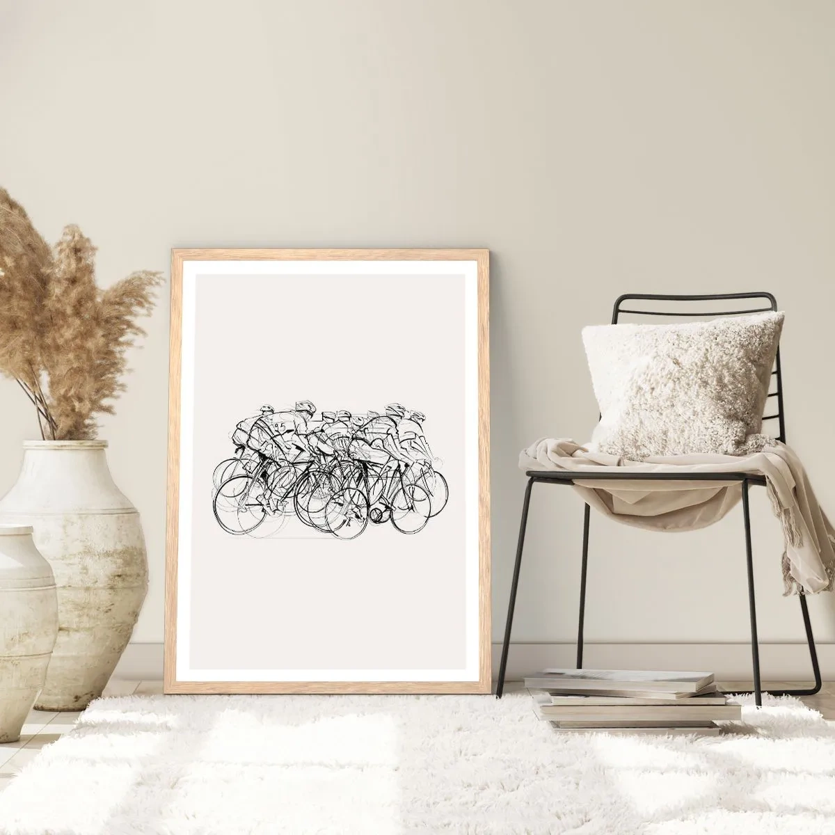 Poster in light oak frame - Together as a Team - 70x100 cm