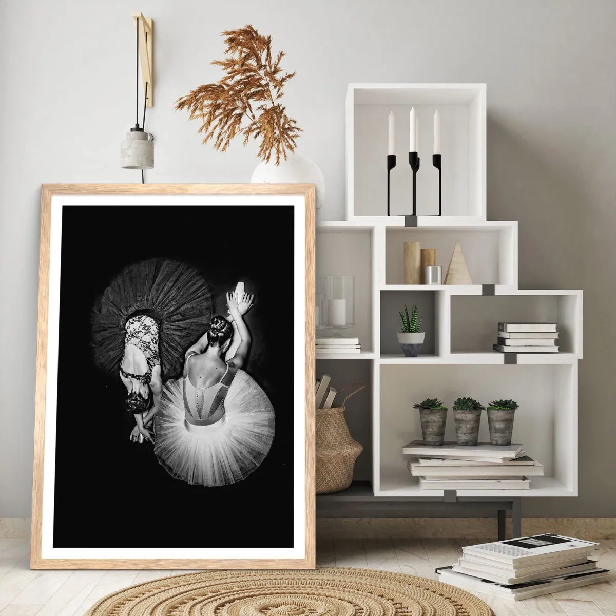 Poster in light oak frame - Yin and Yang - Ideal Balance - 40x50 cm