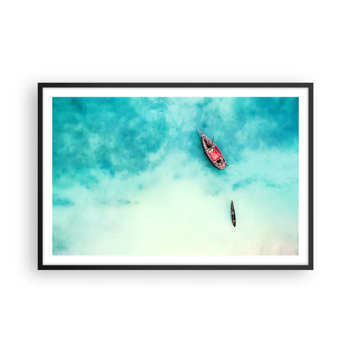 Poster in black frame - On the Beaches of Zanzibar, When the Tide Is High - 91x61 cm