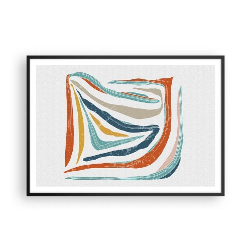 Poster in black frame - Abstract with a Friendly Smile - 100x70 cm
