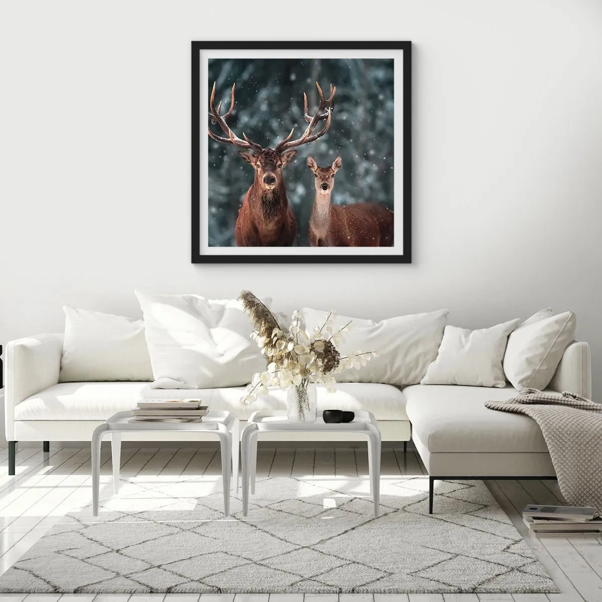 Poster in black frame - Master of the Forest with His Wife - 40x40 cm