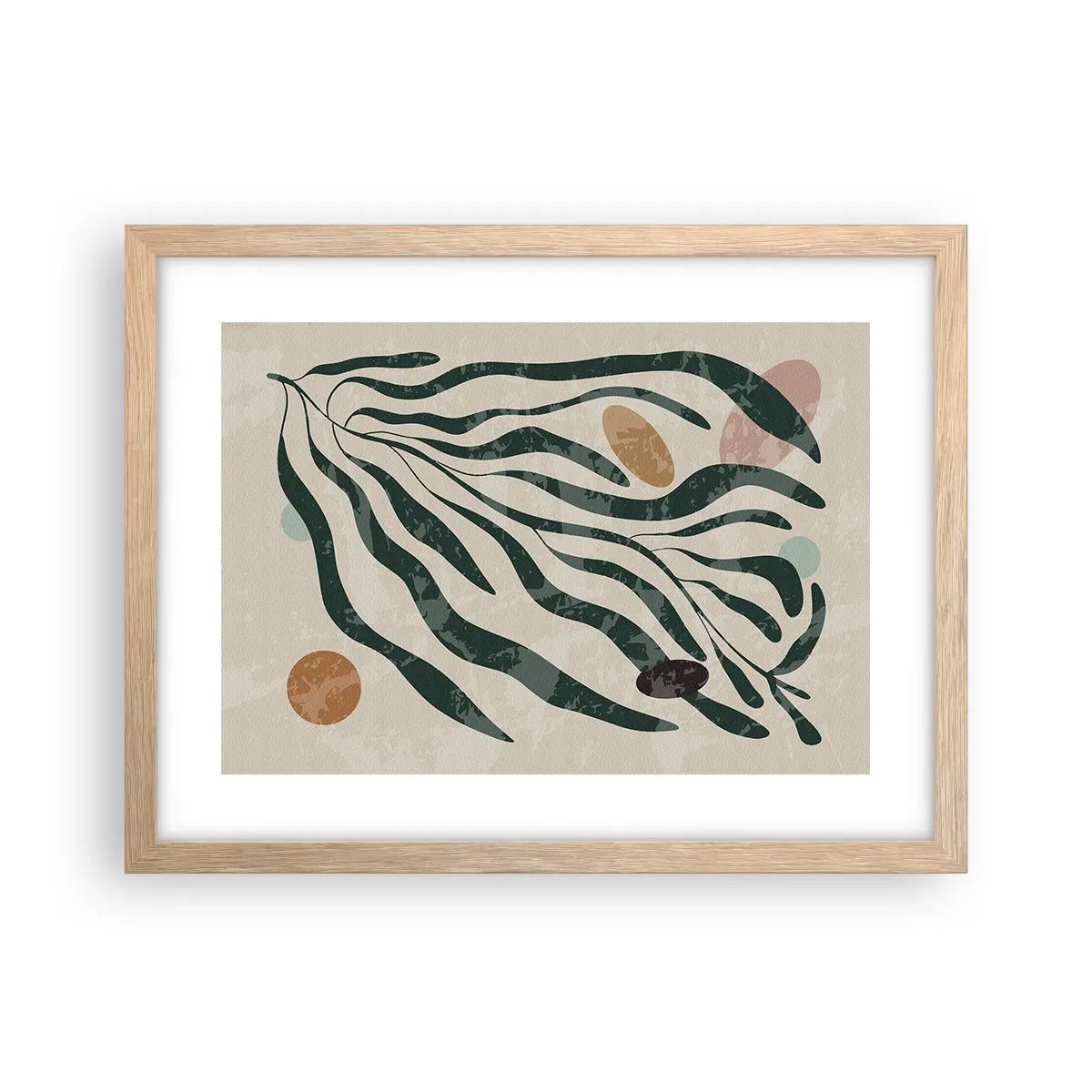 Poster in light oak frame - Among the Green - 40x30 cm