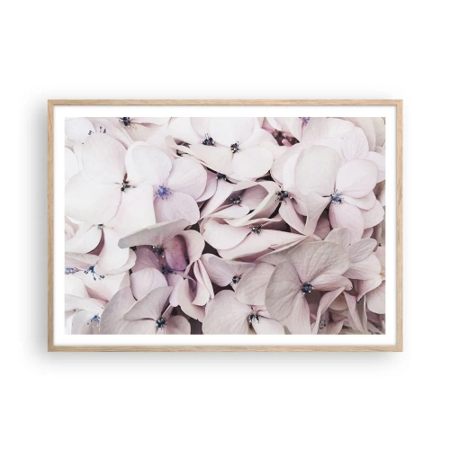 Poster in light oak frame - In the Flood of Flowers - 100x70 cm
