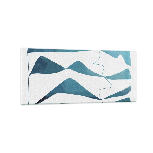Glass picture - Abstract: Turquoise Relation - 120x50 cm