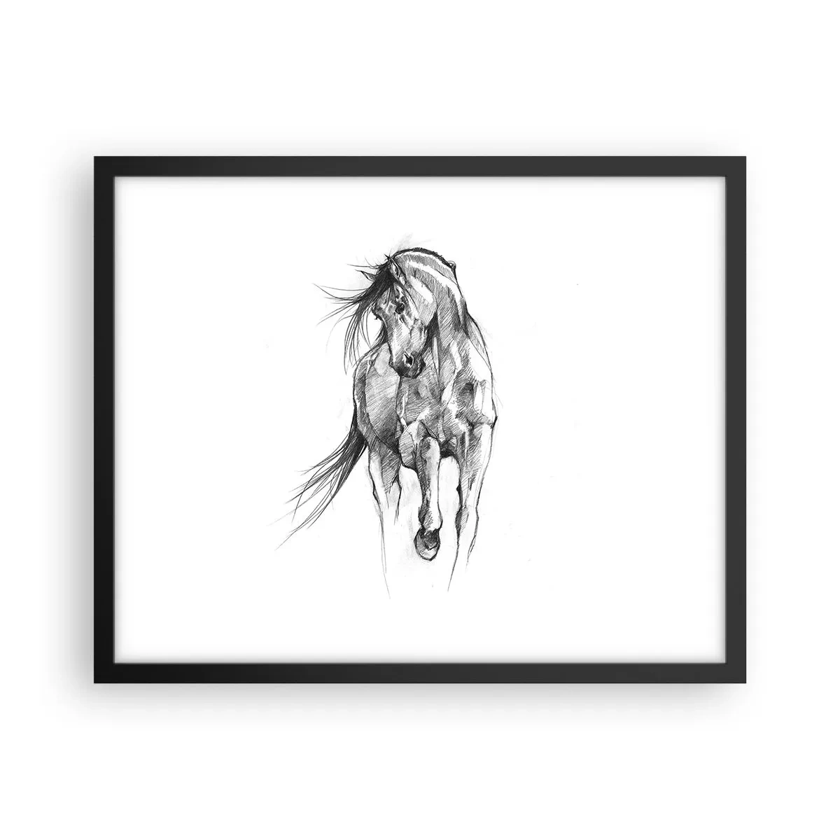 Poster in black frame - In a Graceful Trot - 50x40 cm