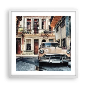 Poster in white frmae - Siesta in Havana - 50x50 cm