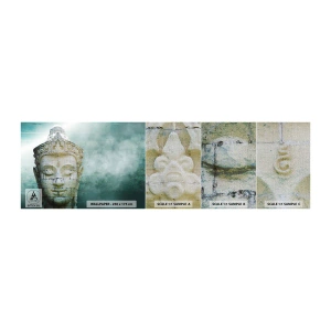 Photo Wallpaper Sample Premium Canvas - In Search of Light - Buddha, Buddha statue, Asia - 100x30 cm