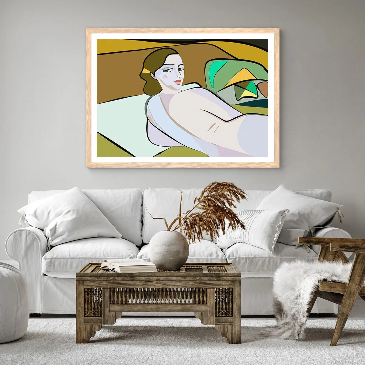 Poster in light oak frame - Intimate Portrait - 70x50 cm
