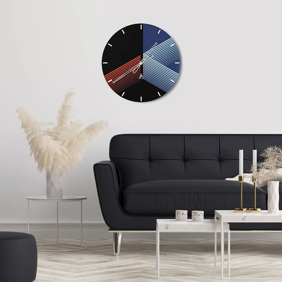 Wall clock - Clock on glass - Simple Story - 40x40 cm