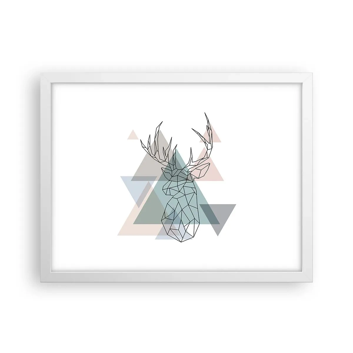 Poster in white frmae - In a Geometrical Forest - 40x30 cm