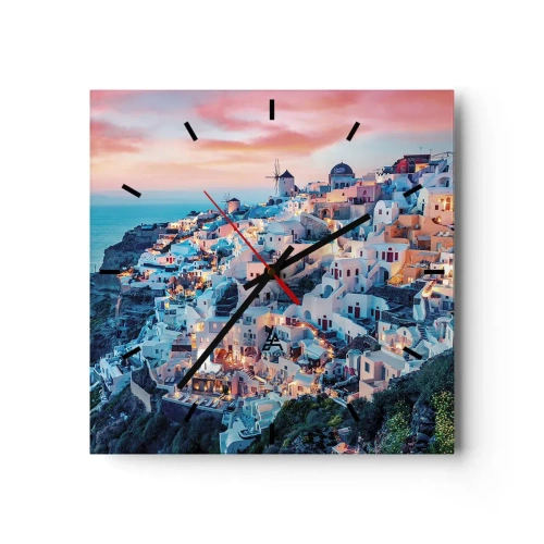 Wall clock - Clock on glass - Your Big Greek Holidays - 40x40 cm