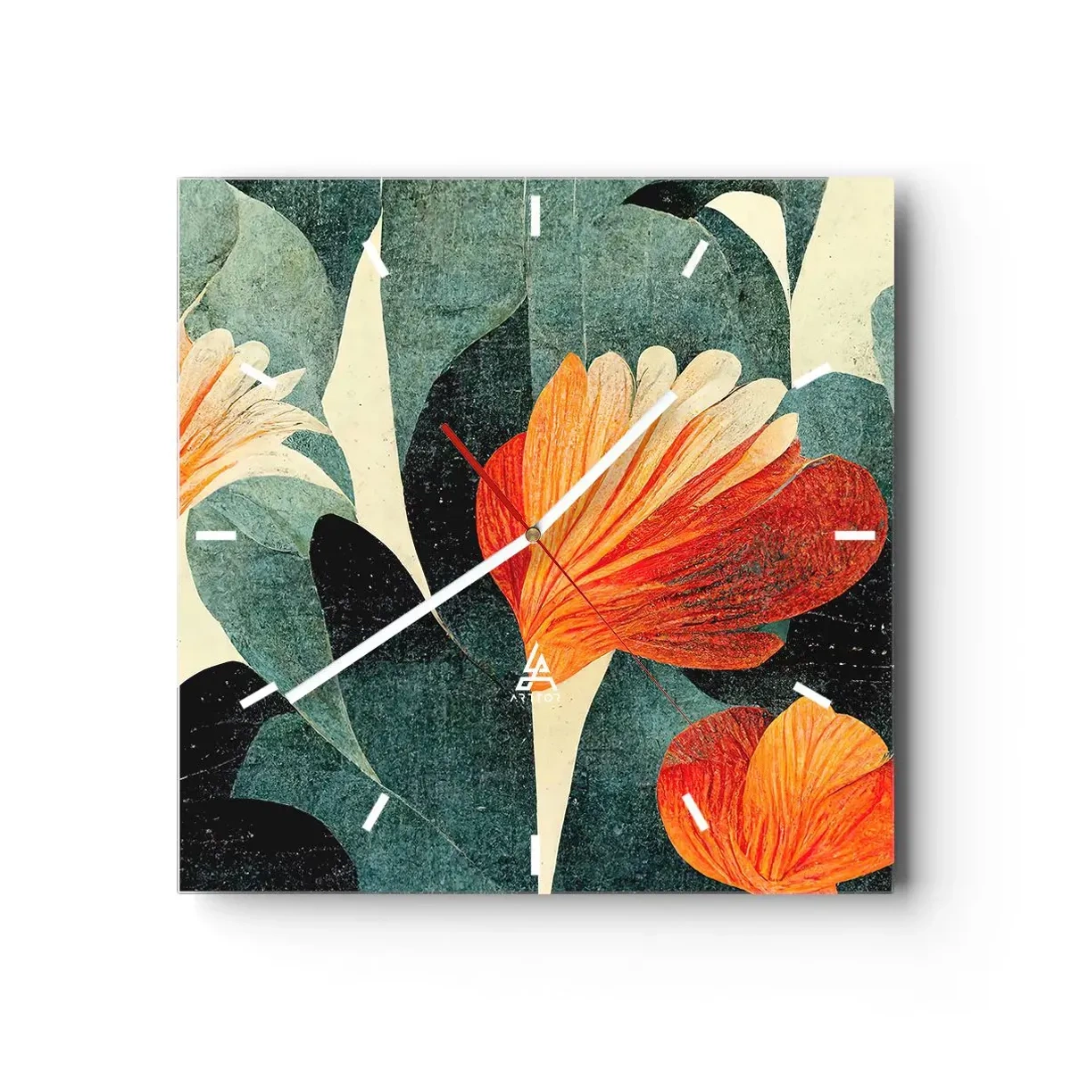 Wall clock - Clock on glass - Heat of the Tropics, Coolness of the Ground - 40x40 cm