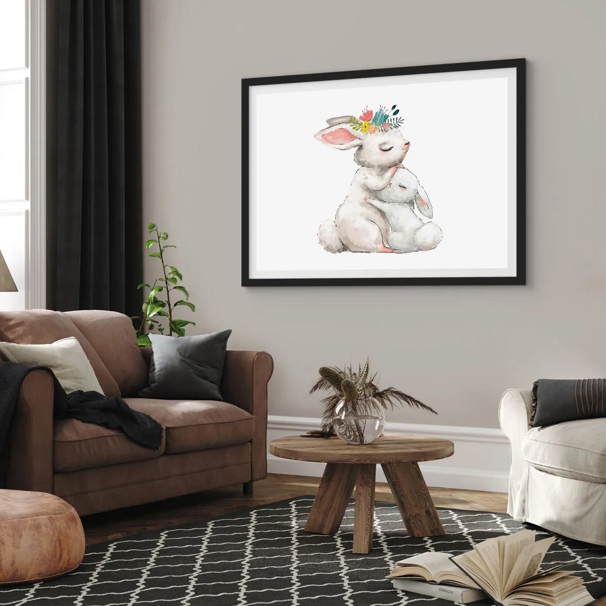Poster in black frame - There's No Place Like at Mum's - 40x30 cm