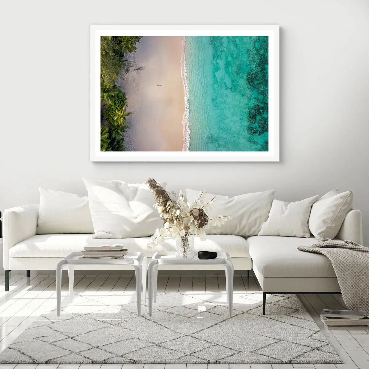 Poster in white frmae - Paradise Beach - 40x30 cm