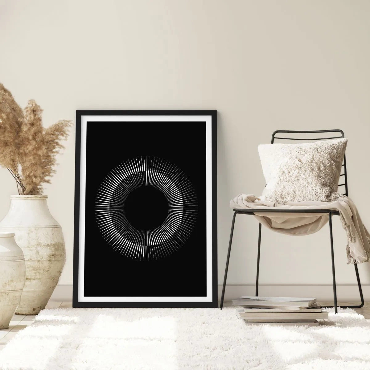 Poster in black frame - Black Sun - 30x40 cm