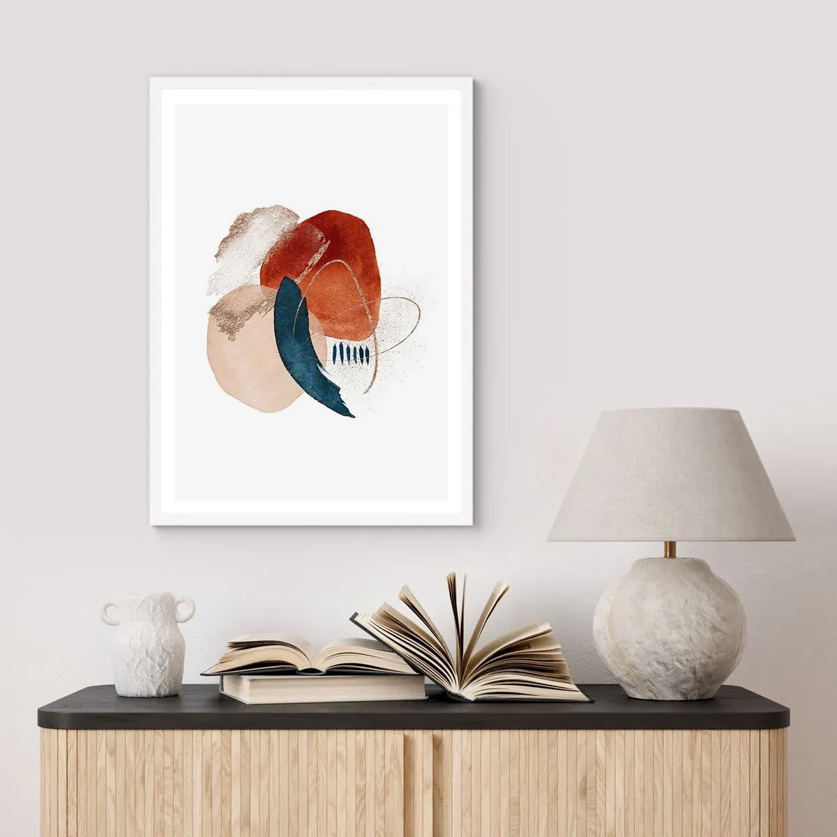 Poster in white frmae - Oval Composition - 30x40 cm