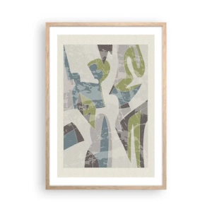 Poster in light oak frame - Composition with Window Pane - 50x70 cm