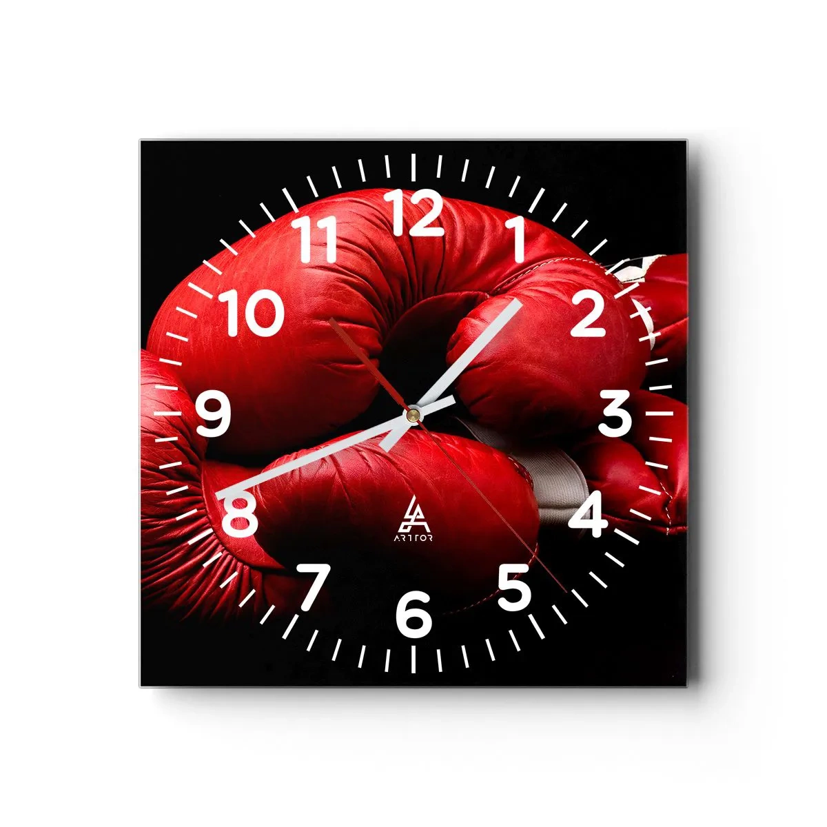 Wall clock - Clock on glass - Fight Emotions Are Behind Us - 40x40 cm