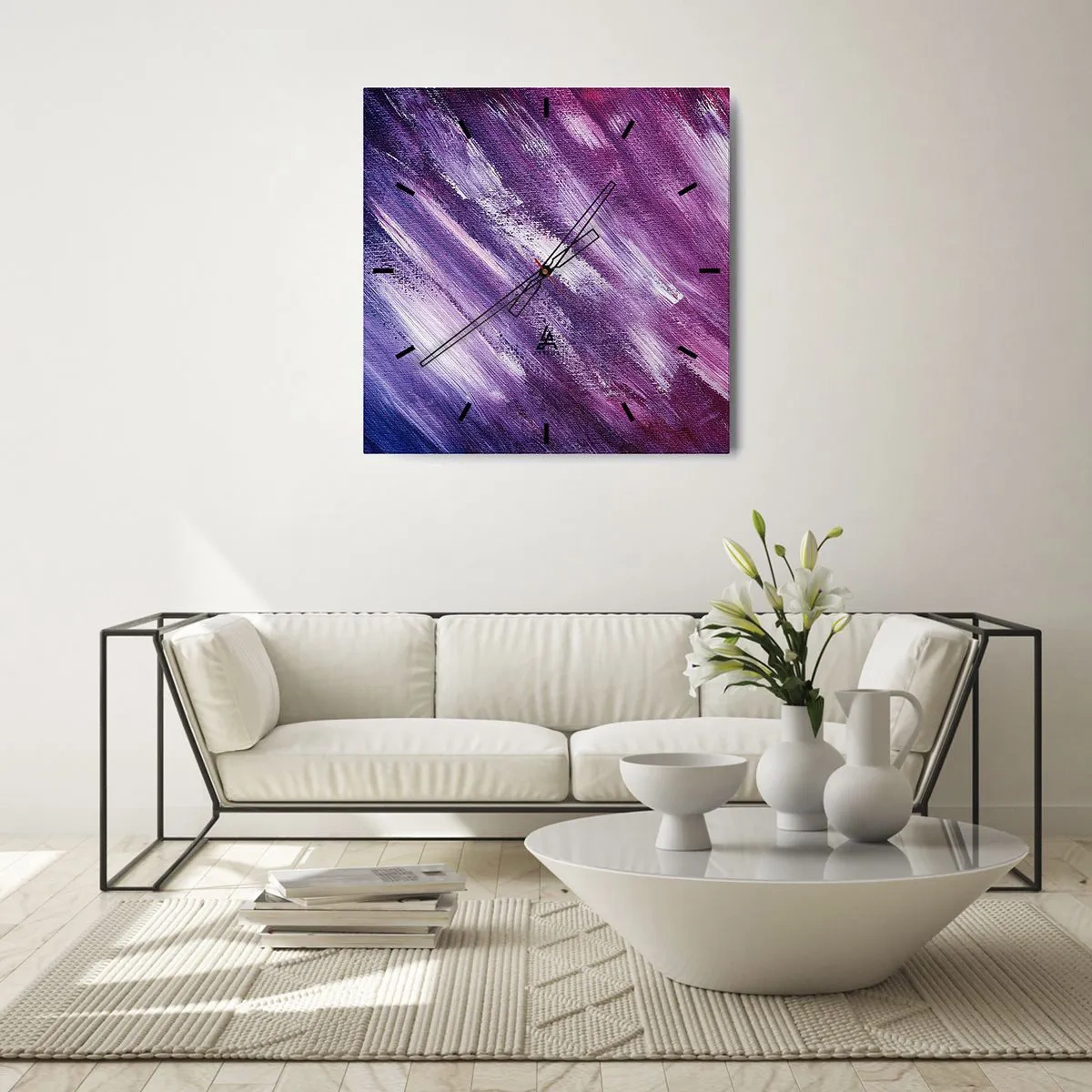 Wall clock - Clock on glass - When a Sunny Wind Is Blowing - 30x30 cm