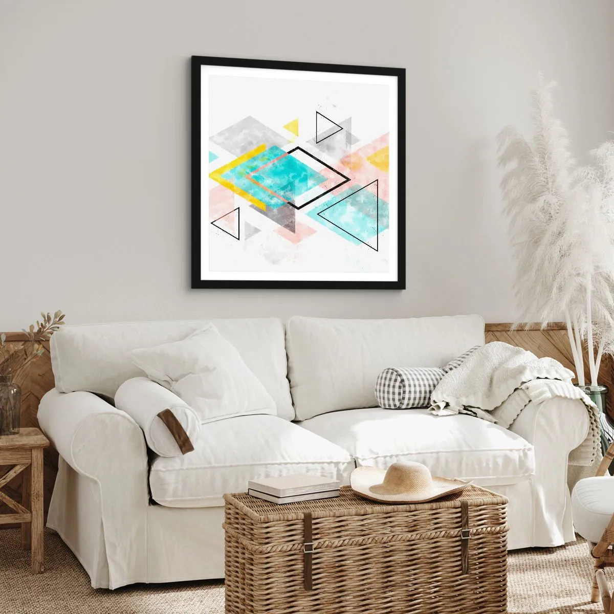 Poster in black frame - Geometric Play - 30x30 cm