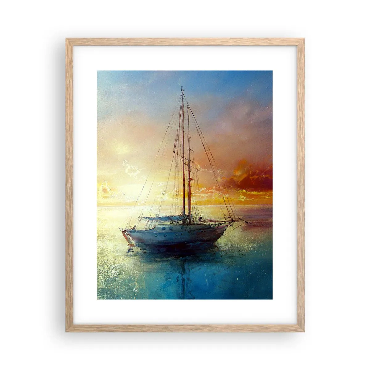 Poster in light oak frame - In a Golden Bay - 40x50 cm