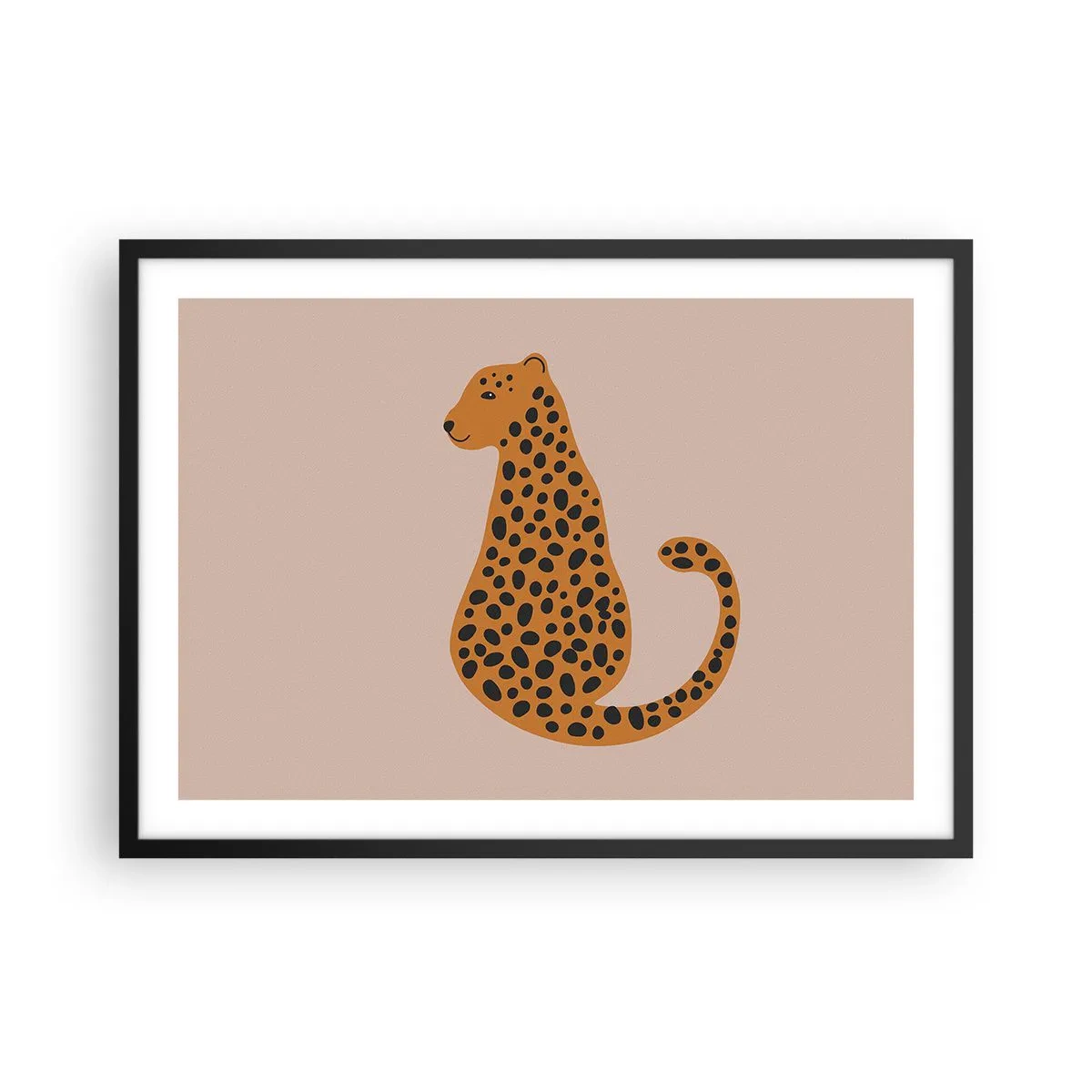 Poster in black frame - Leopard Print Is Fashionable - 70x50 cm