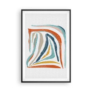 Poster in black frame - Abstract with a Friendly Smile - 61x91 cm