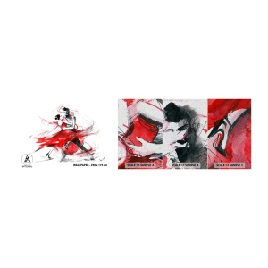 Photo Wallpaper Sample Premium Sand - Tango - Rhythm of Passion - Abstraction, Dance, Dancer - 100x30 cm