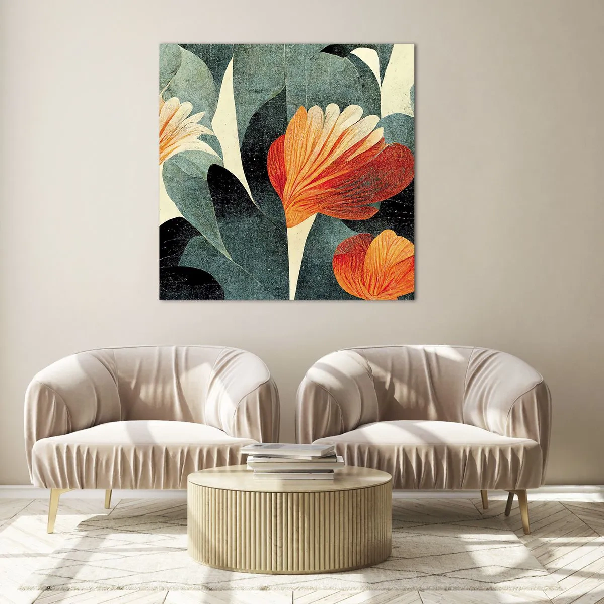 Glass picture - Heat of the Tropics, Coolness of the Ground - 40x40 cm