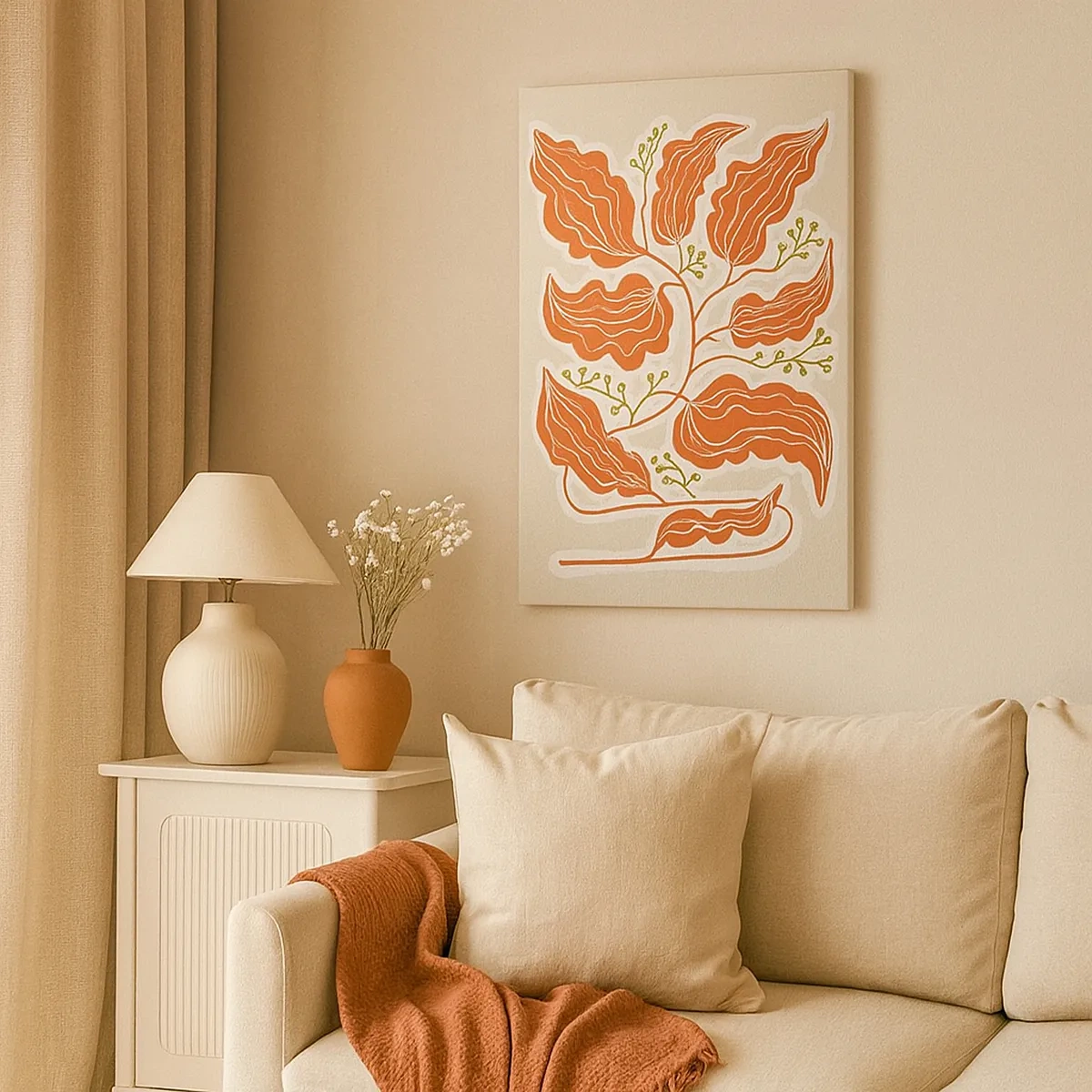 Canvas picture - Folk and Coral - 50x70 cm