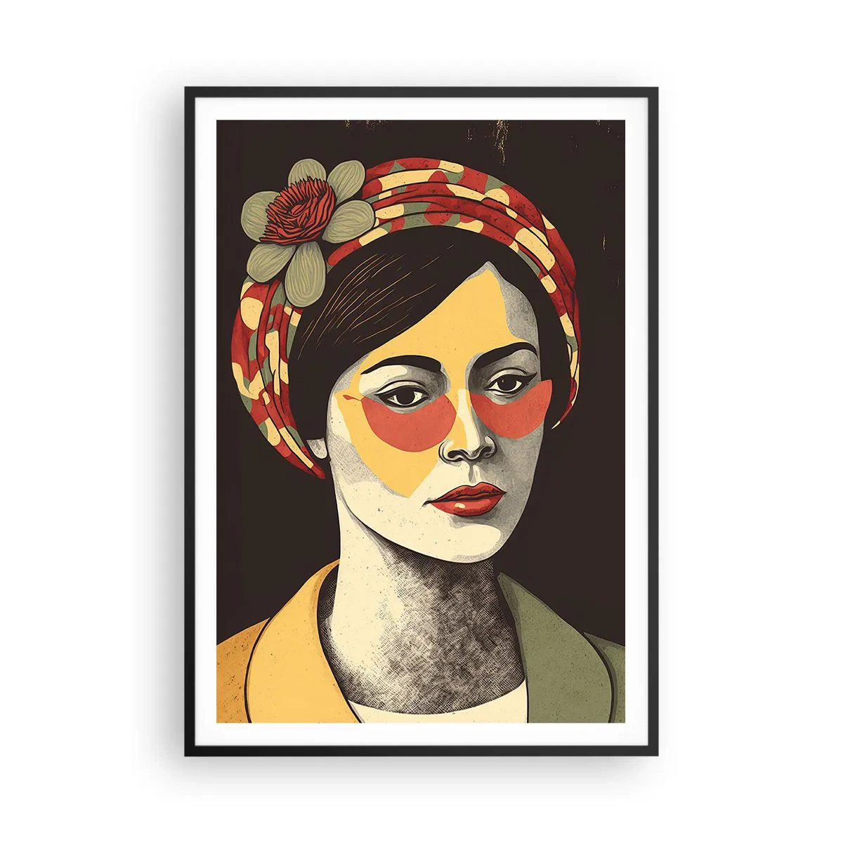Poster in black frame - Coral Lady - 70x100 cm