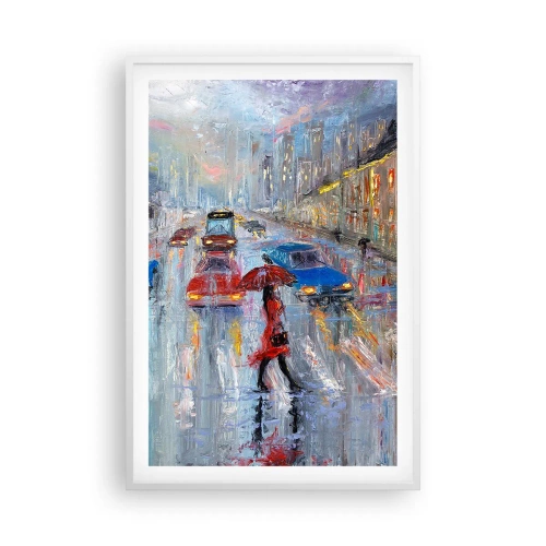 Poster in white frmae - Rainy Afternoon in a City - 61x91 cm